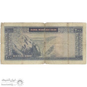 اسکناس 200 ریال (بهنیا - سمیعی) - تک - F15 - محمد رضا شاه