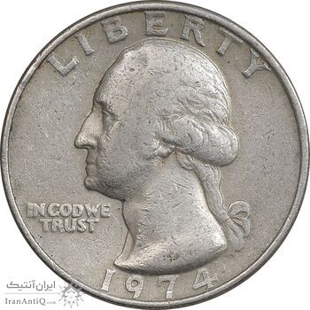سکه کوارتر دلار 1974 واشنگتن - EF40 - آمریکا سکه کوارتر دلار 1974 واشنگتن - EF40 - آمریکا