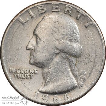 سکه کوارتر دلار 1966 واشنگتن - EF40 - آمریکا سکه کوارتر دلار 1966 واشنگتن - EF40 - آمریکا