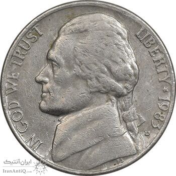 سکه 5 سنت 1983D جفرسون - EF40 - آمریکا