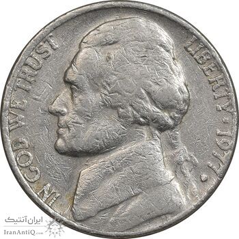 سکه 5 سنت 1977D جفرسون - EF40 - آمریکا