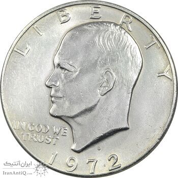 سکه یک دلار 1972D آیزنهاور - AU55 - آمریکا