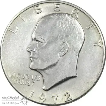 سکه یک دلار 1972D آیزنهاور - AU55 - آمریکا