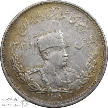 سکه 2000 دینار 1308 تصویری - EF45 - رضا شاه