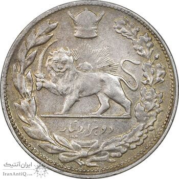 سکه 2000 دینار 1308 تصویری - EF45 - رضا شاه