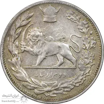 سکه 2000 دینار 1308 تصویری - EF45 - رضا شاه