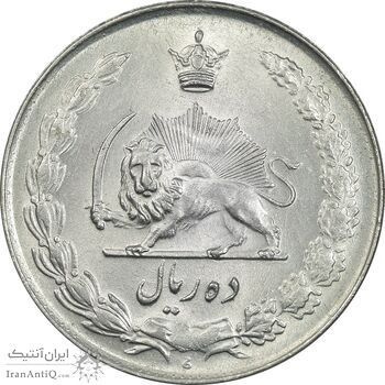 سکه 10 ریال 1335 - MS63 - محمد رضا شاه