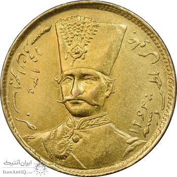 سکه طلا 1 تومان 1306 - 136 ارور تاریخ - MS62 - ناصرالدین شاه