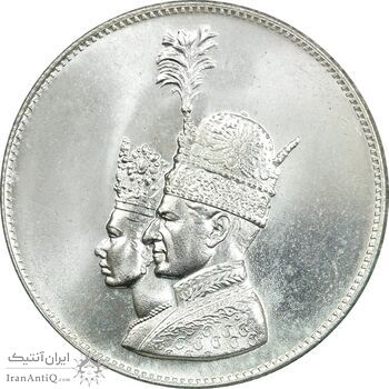 مدال نقره جشن تاجگذاری 1346 - MS65 - محمد رضا شاه