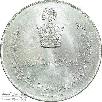 مدال نقره جشن تاجگذاری 1346 - MS65 - محمد رضا شاه