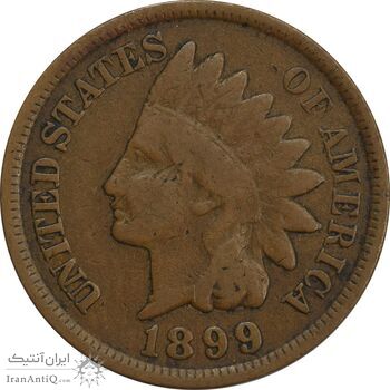 سکه 1 سنت 1899 سرخپوستی - VF35 - آمریکا