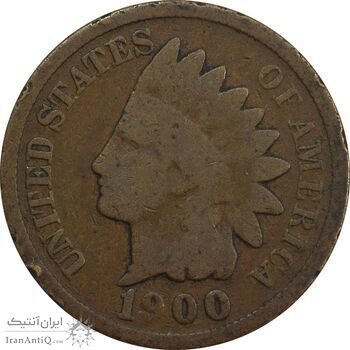 سکه 1 سنت 1900 سرخپوستی - F - آمریکا