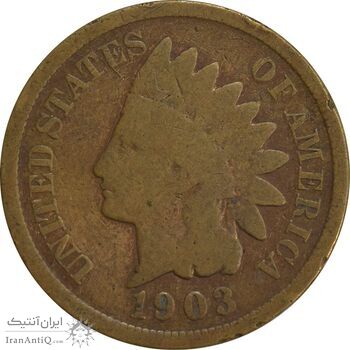سکه 1 سنت 1903 سرخپوستی - F - آمریکا