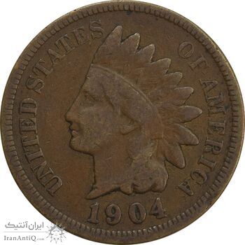 سکه 1 سنت 1904 سرخپوستی - VF35 - آمریکا