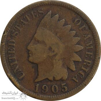 سکه 1 سنت 1905 سرخپوستی - VF20 - آمریکا