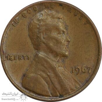 سکه 1 سنت 1967 لینکلن - EF40 - آمریکا