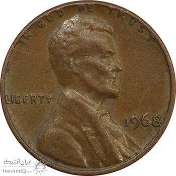 سکه 1 سنت 1968 لینکلن - EF40 - آمریکا سکه 1 سنت 1968 لینکلن - EF40 - آمریکا