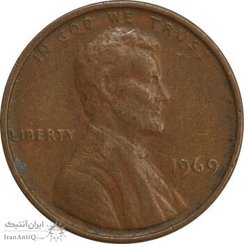 سکه 1 سنت 1969 لینکلن - EF - آمریکا