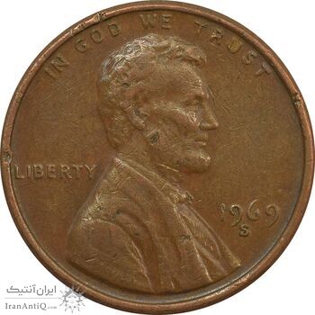 سکه 1 سنت 1969S لینکلن - VF - آمریکا