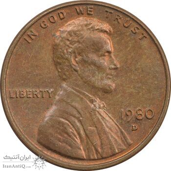 سکه 1 سنت 1980D لینکلن - MS62 - آمریکا