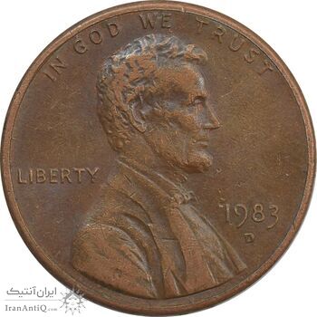 سکه 1 سنت 1983D لینکلن - EF - آمریکا