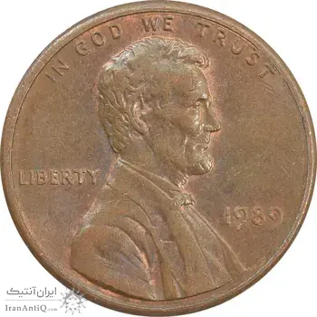 سکه 1 سنت 1989D لینکلن - AU - آمریکا