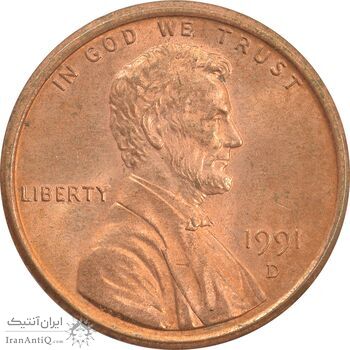 سکه 1 سنت 1991D لینکلن - MS63 - آمریکا سکه 1 سنت 1991D لینکلن - MS63 - آمریکا