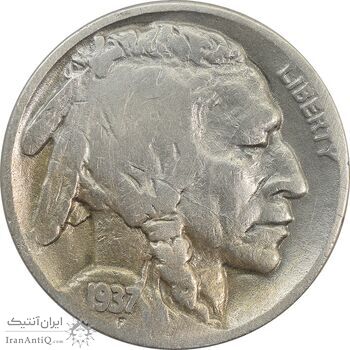 سکه 5 سنت 1937 بوفالو - VF30 - آمریکا