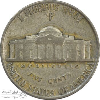 سکه نیکل 5 سنت 1942 جفرسون - VF35 - آمریکا