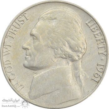 سکه 5 سنت 1961 جفرسون - VF35 - آمریکا سکه 5 سنت 1961 جفرسون - VF35 - آمریکا