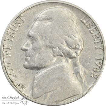 سکه 5 سنت 1962D جفرسون - VF35 - آمریکا