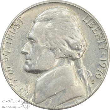 سکه 5 سنت 1970S جفرسون - EF45 - آمریکا