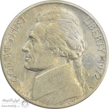 سکه 5 سنت 1972D جفرسون - EF40 - آمریکا