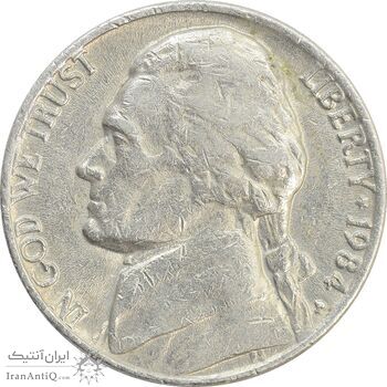 سکه 5 سنت 1984 جفرسون - EF40 - آمریکا