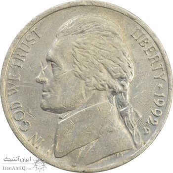 سکه 5 سنت 1992D جفرسون - EF40 - آمریکا