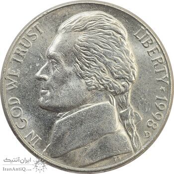 سکه 5 سنت 1998D جفرسون - MS62 - آمریکا