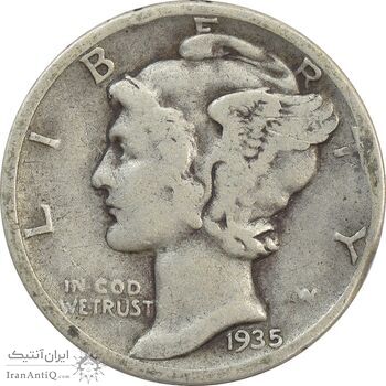 سکه 1 دایم 1935 مرکوری - VF25 - آمریکا
