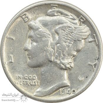 سکه 1 دایم 1940 مرکوری - AU50 - آمریکا