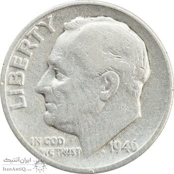 سکه 1 دایم 1946D روزولت - VF30 - آمریکا سکه 1 دایم 1946D روزولت - VF30 - آمریکا
