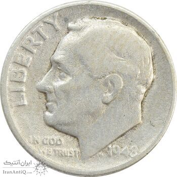 سکه 1 دایم 1948D روزولت - VF30 - آمریکا
