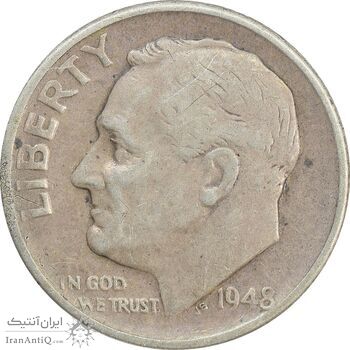 سکه 1 دایم 1948S روزولت - VF35 - آمریکا