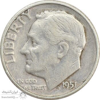 سکه 1 دایم 1951 روزولت - VF30 - آمریکا سکه 1 دایم 1951 روزولت - VF30 - آمریکا