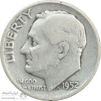 سکه 1 دایم 1952D روزولت - VF25 - آمریکا