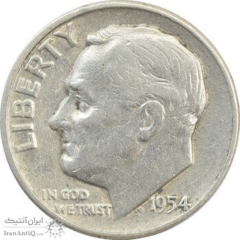 سکه 1 دایم 1954 روزولت - EF40 - آمریکا سکه 1 دایم 1954 روزولت - EF40 - آمریکا