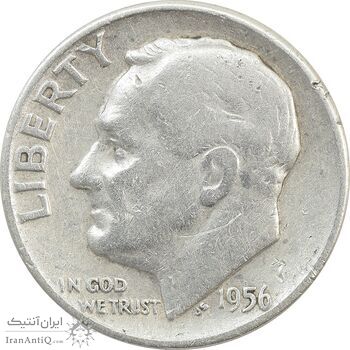 سکه 1 دایم 1956 روزولت - VF25 - آمریکا سکه 1 دایم 1956 روزولت - VF25 - آمریکا