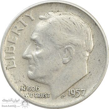 سکه 1 دایم 1957D روزولت - VF35 - آمریکا سکه 1 دایم 1957D روزولت - VF35 - آمریکا