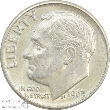 سکه 1 دایم 1963D روزولت - MS62 - آمریکا