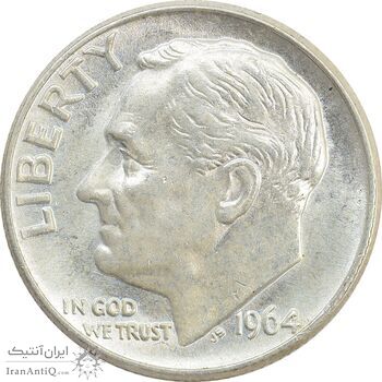سکه 1 دایم 1964 روزولت - MS63 - آمریکا
