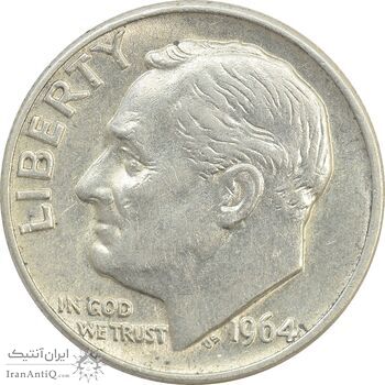سکه 1 دایم 1964D روزولت - MS62 - آمریکا