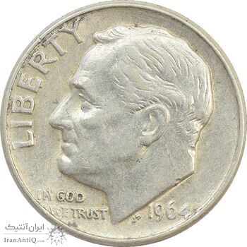 سکه 1 دایم 1964D روزولت - AU50 - آمریکا